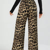 Leopard Print Wide-Leg Pants