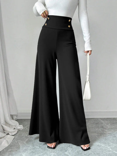 Gold Button Palazzo Pants