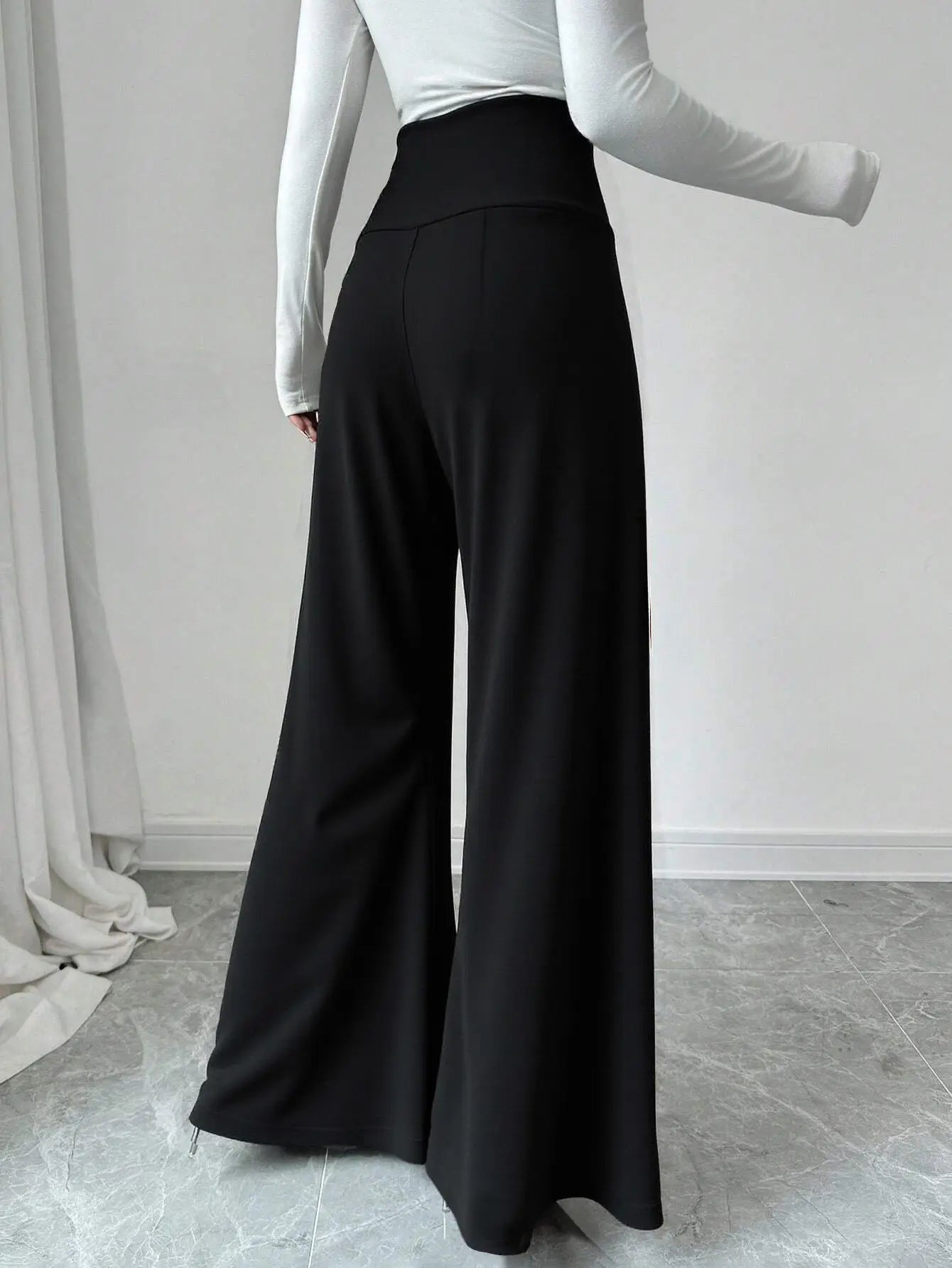 Gold Button Palazzo Pants