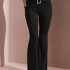Buckle Detail Flared Pants