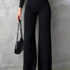 High-Waist Button Detail Palazzo Pants
