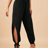Tie-Cuff Slit Harem Pants