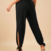 Tie-Cuff Slit Harem Pants