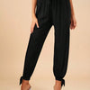 Tie-Cuff Slit Harem Pants
