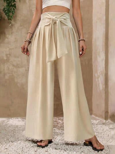 Tie-Waist Wide-Leg Palazzo Pants