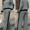 Contrast Trim Knit Pants Co-ord Set