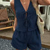 Tie-Front Shorts Co-ord Set