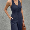 Pinstripe Halter Pants Co-ord Set