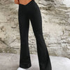 High-Waist Flared Stretch Pants