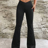 High-Waist Flared Stretch Pants