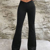 High-Waist Flared Stretch Pants