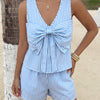 Bow Detail Shorts Co-ord Set
