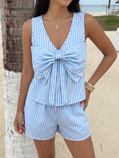 Bow Detail Shorts Co-ord Set