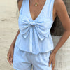 Bow Detail Shorts Co-ord Set