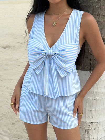 Bow Detail Shorts Co-ord Set