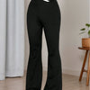 Cross-Waist Flared Pants