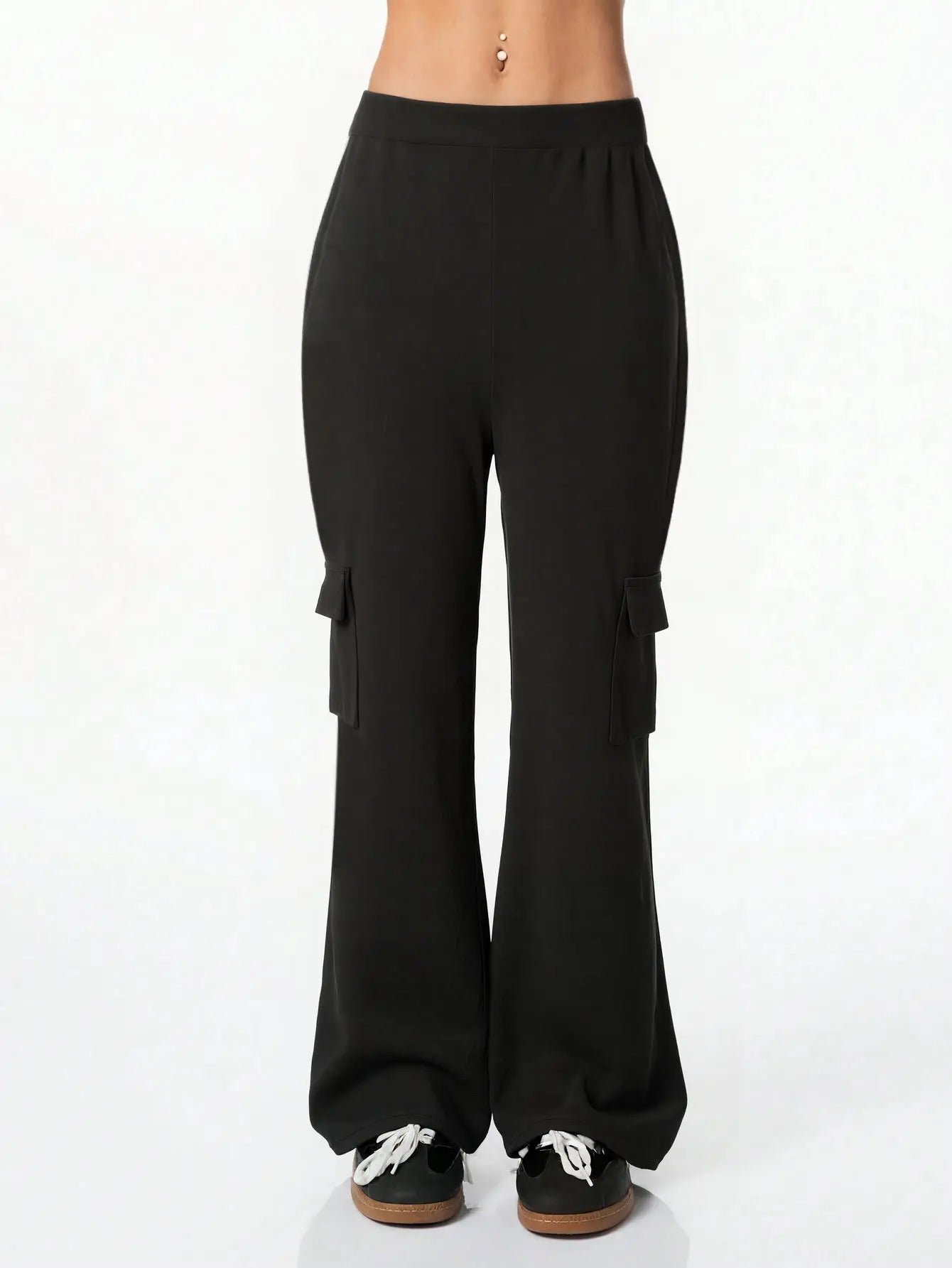 Wide-Leg Cargo Pocket Trousers